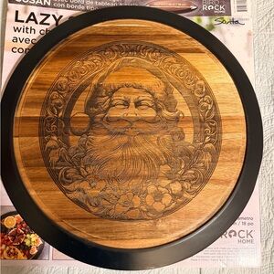 Wooden Santa Claus Decorative Plate